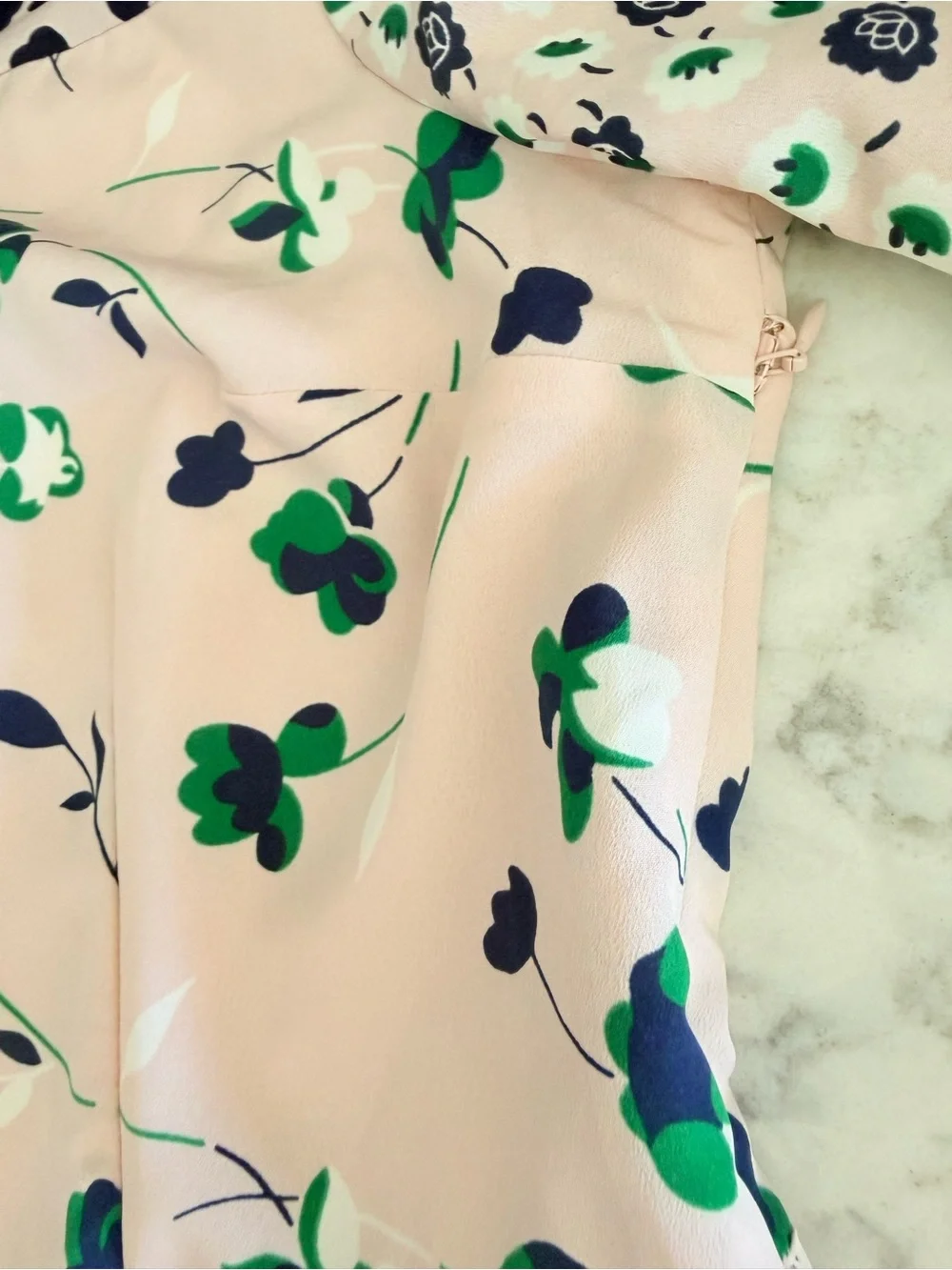Boden Sybil Long Sleeve Floral Midi Dress Pink Green Button Collared Size‎ 8